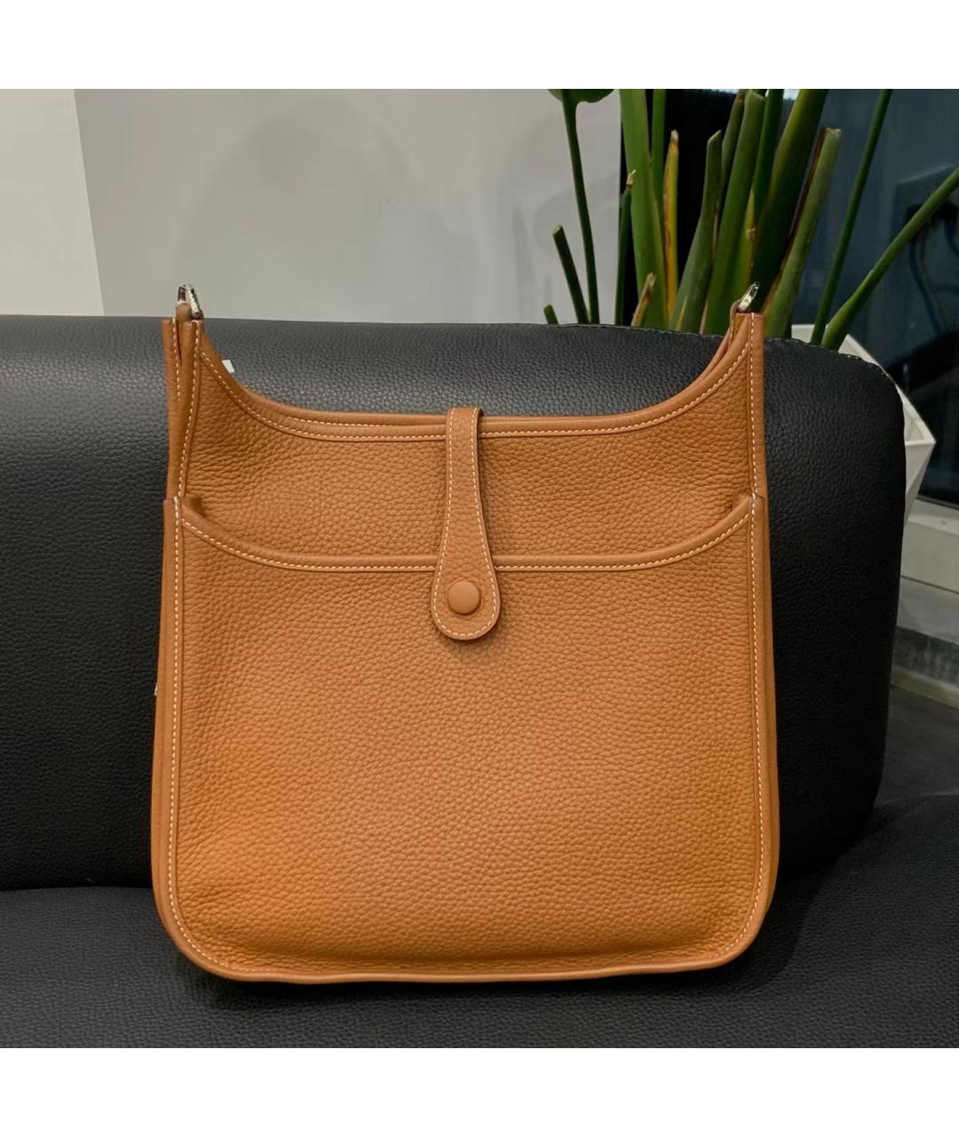 HERMES Коричневая кожаная сумка через плечо, фото 4