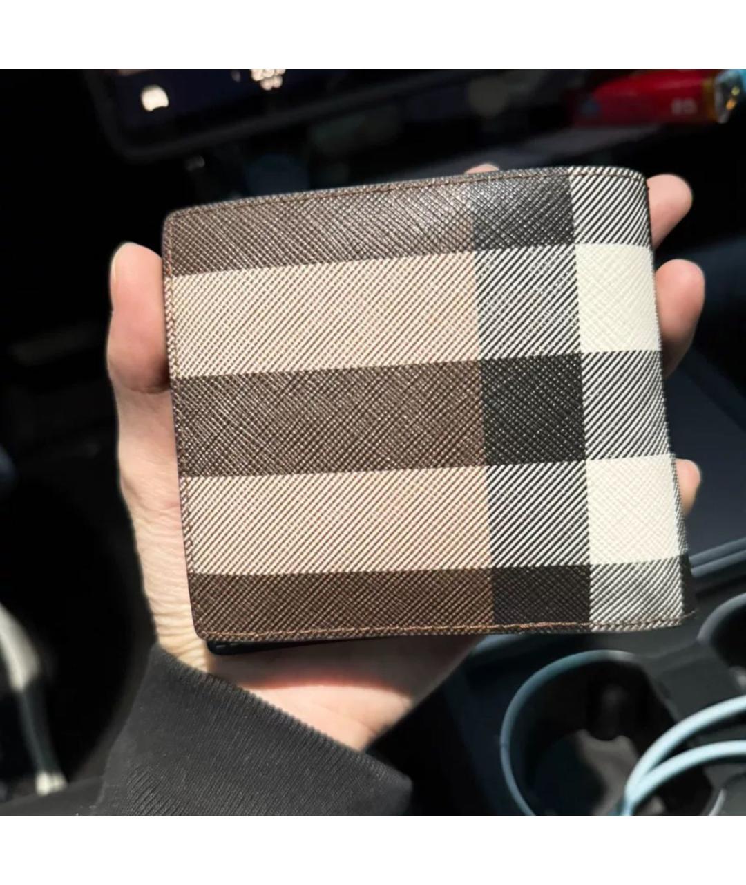 BURBERRY Коричневый кожаный кошелек, фото 3