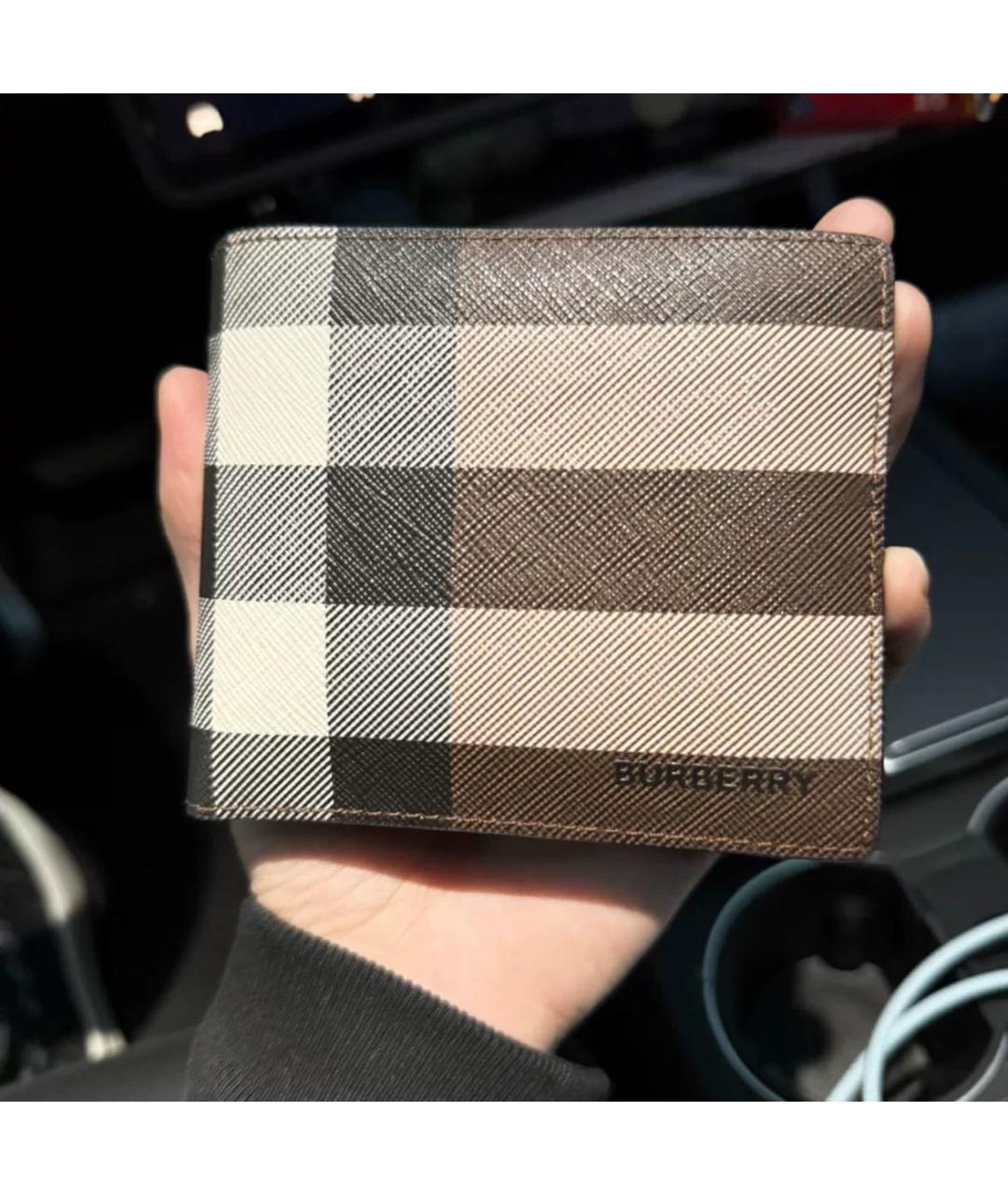 BURBERRY Коричневый кожаный кошелек, фото 2