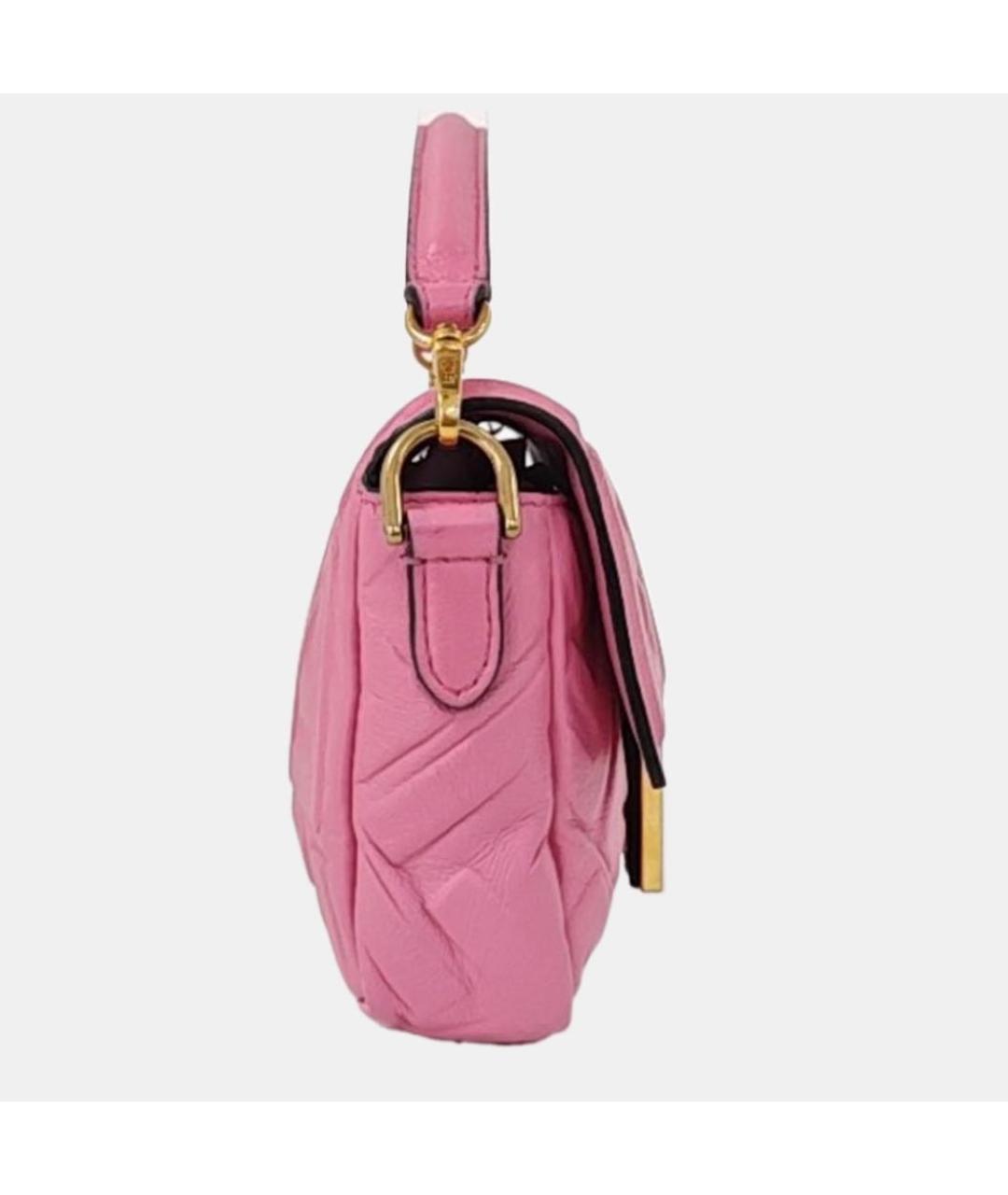 FENDI Розовая кожаная сумка через плечо, фото 3