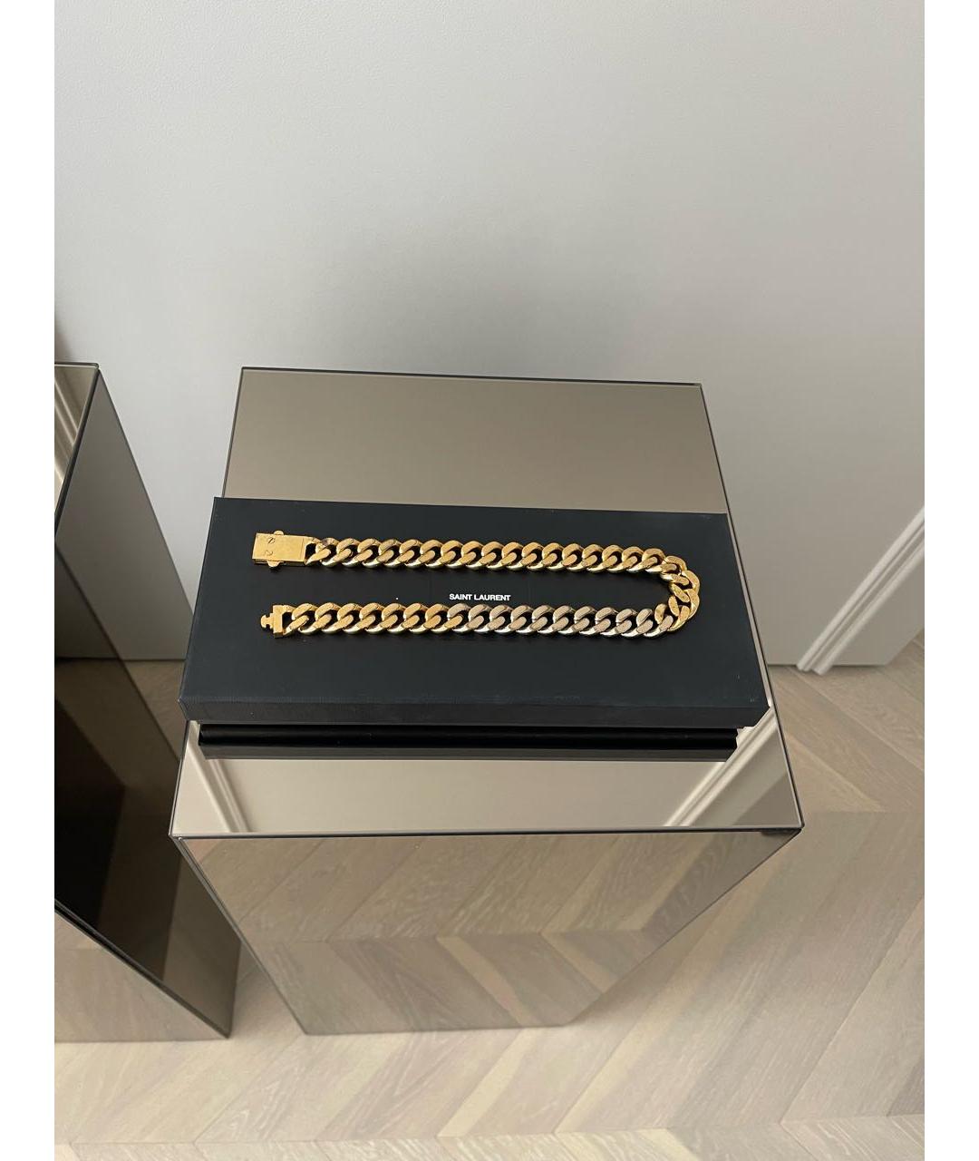 SAINT LAURENT Золотое латунное колье, фото 5