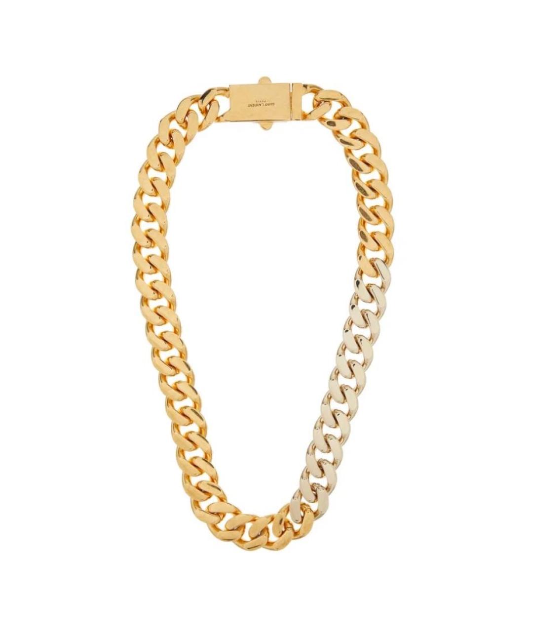 SAINT LAURENT Золотое латунное колье, фото 1
