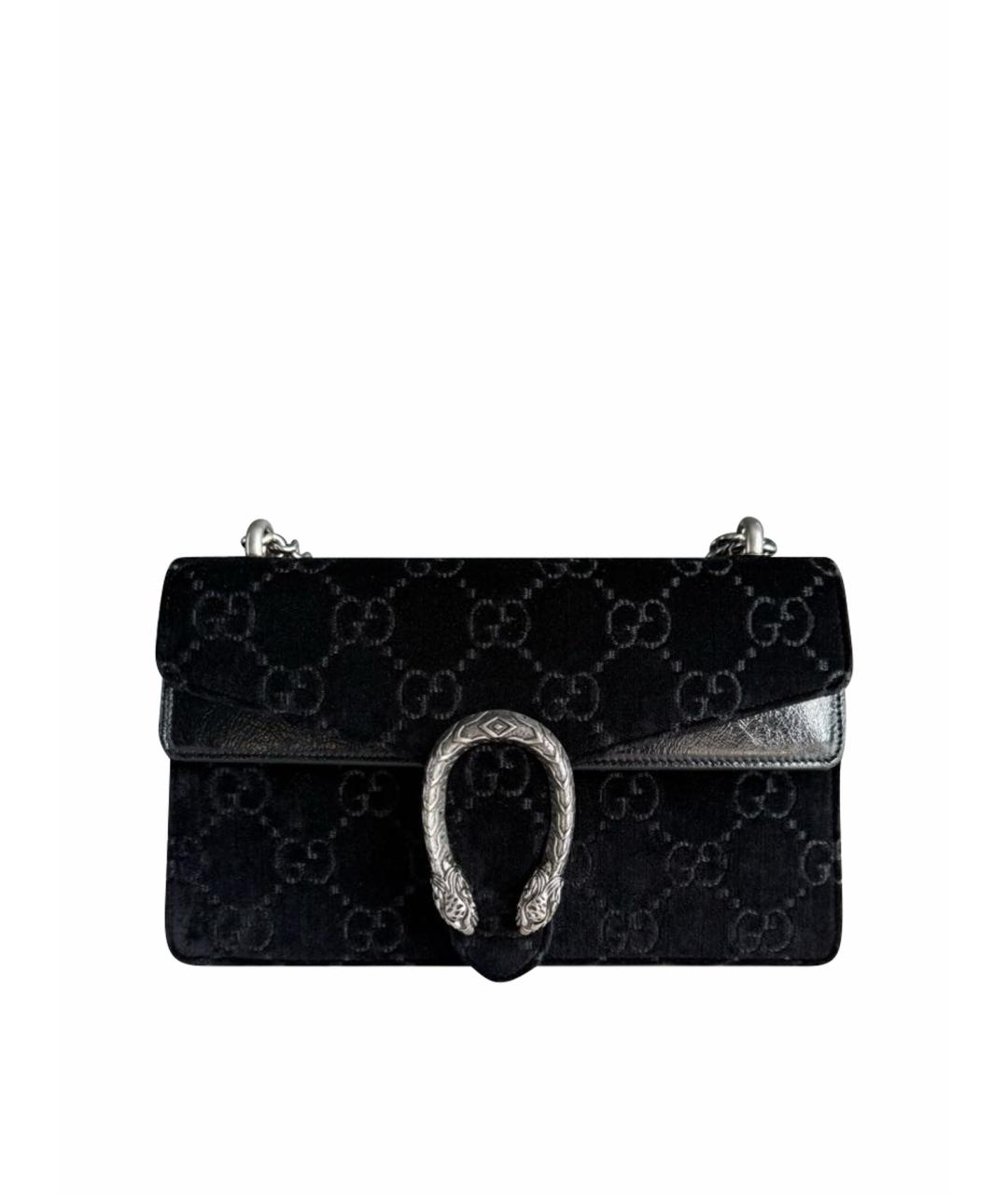 GUCCI Черная бархатная сумка через плечо, фото 1