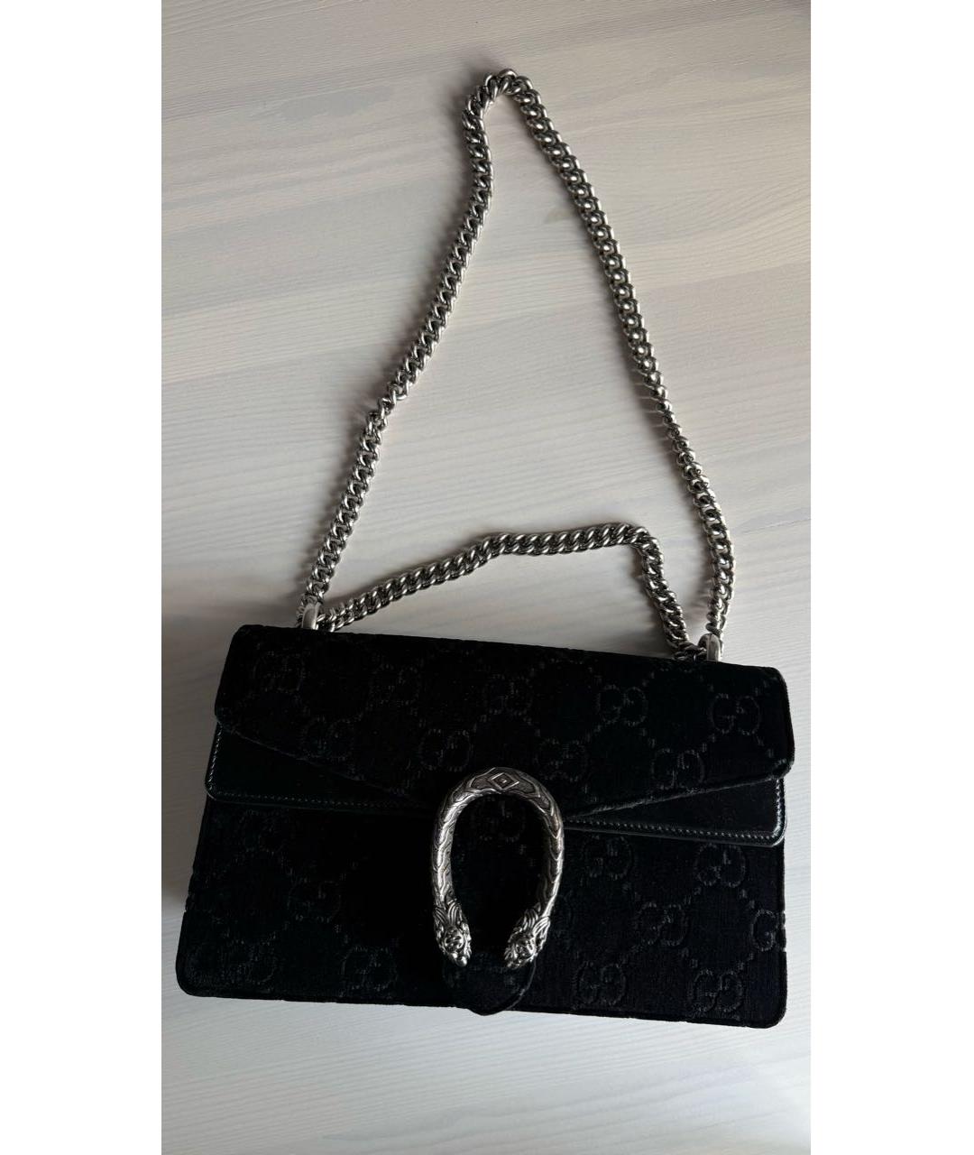 GUCCI Черная бархатная сумка через плечо, фото 2