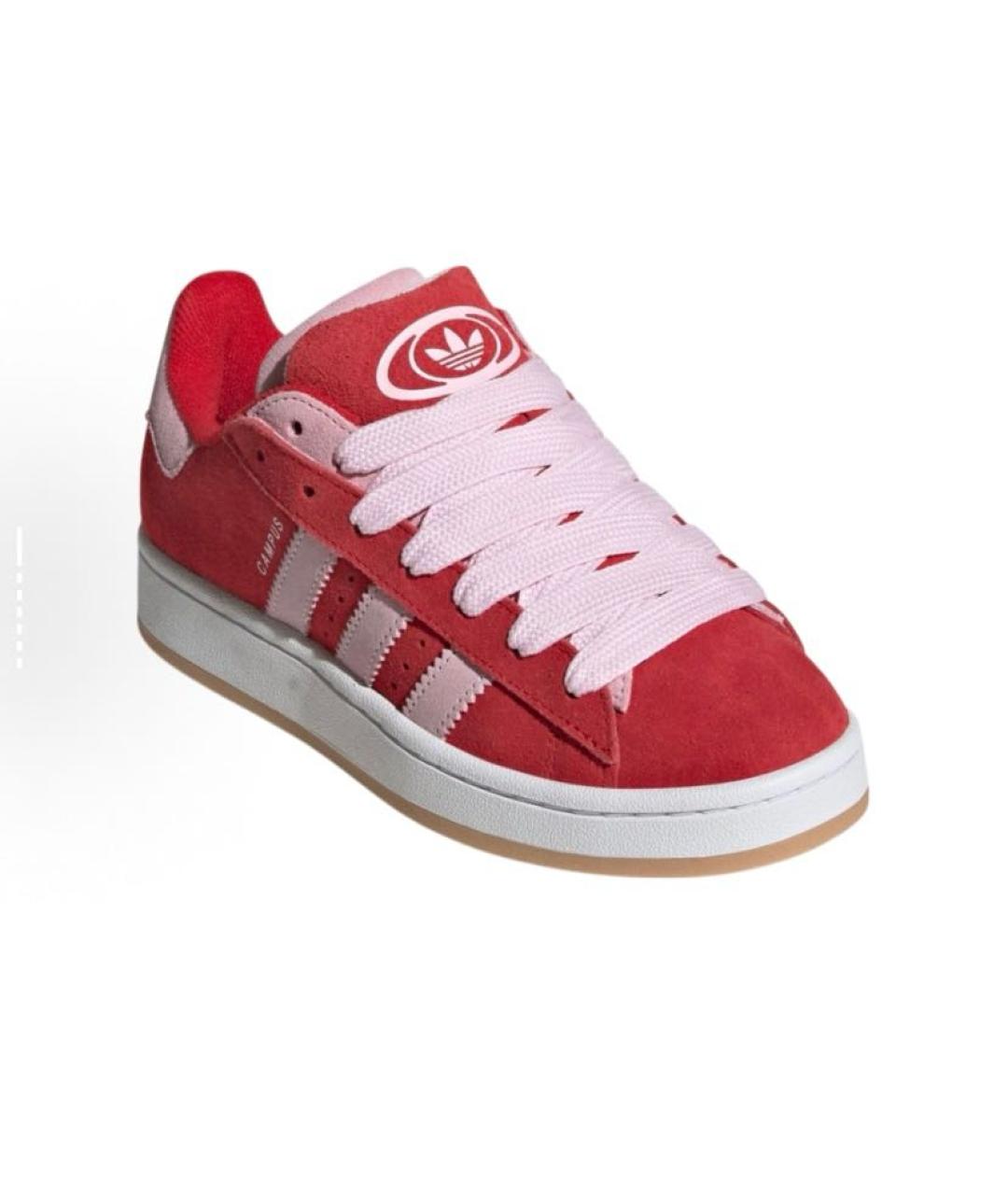 ADIDAS Красные замшевые низкие кроссовки / кеды, фото 3