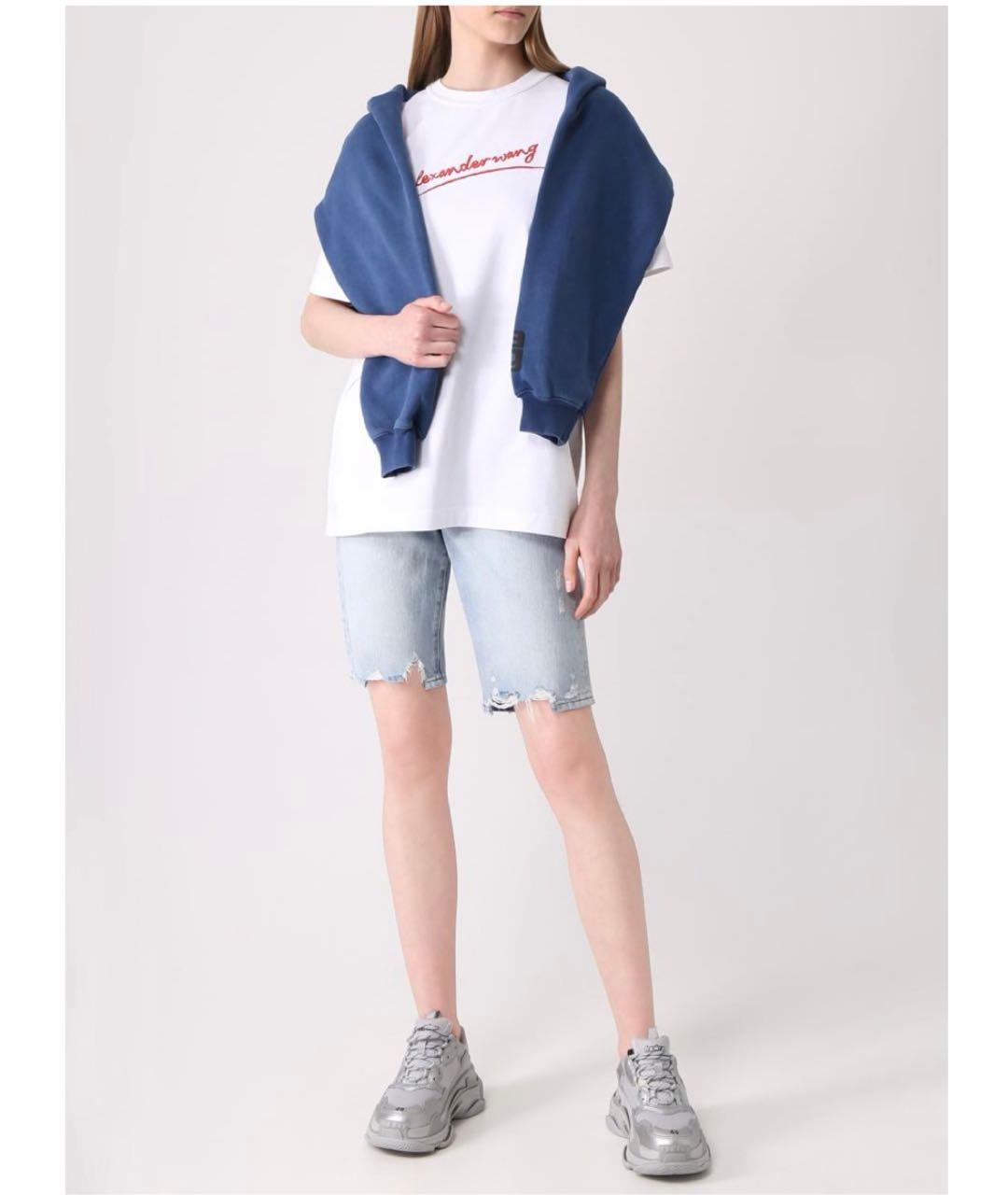 MAX MARA Голубые деним шорты, фото 4