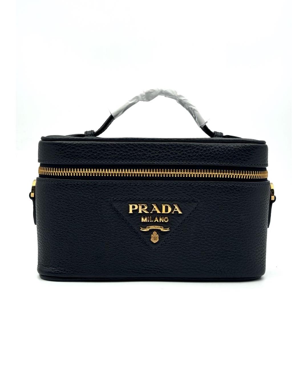 PRADA Черная кожаная сумка с короткими ручками, фото 9