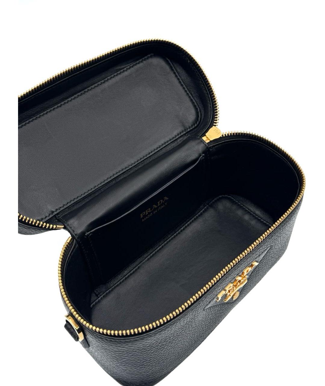 PRADA Черная кожаная сумка с короткими ручками, фото 6