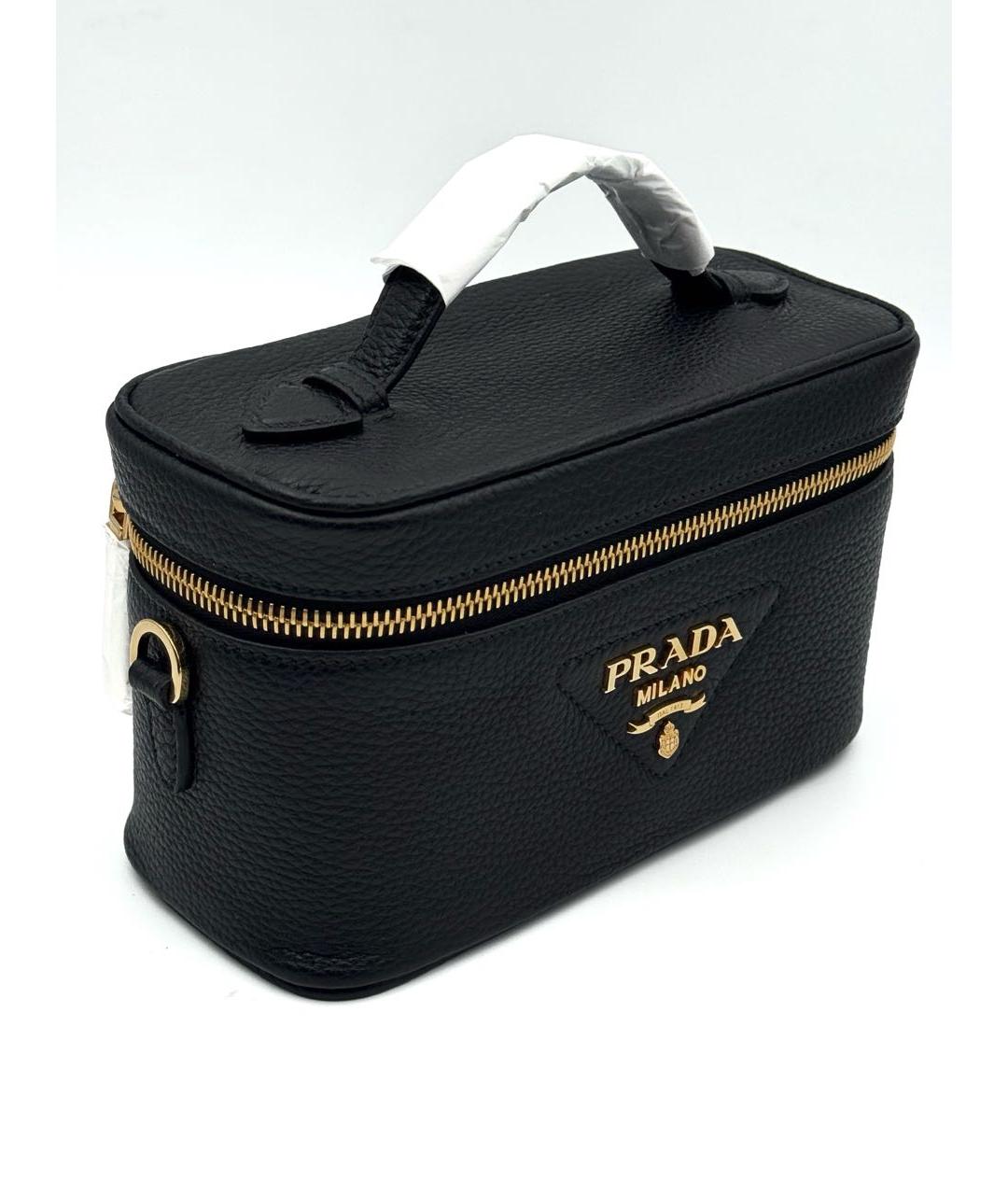 PRADA Черная кожаная сумка с короткими ручками, фото 7