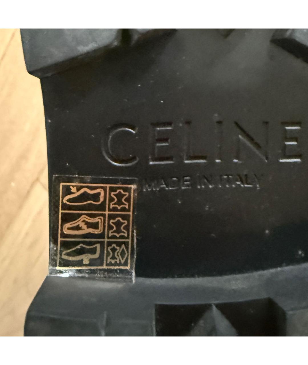 CELINE Черные кожаные лоферы, фото 4