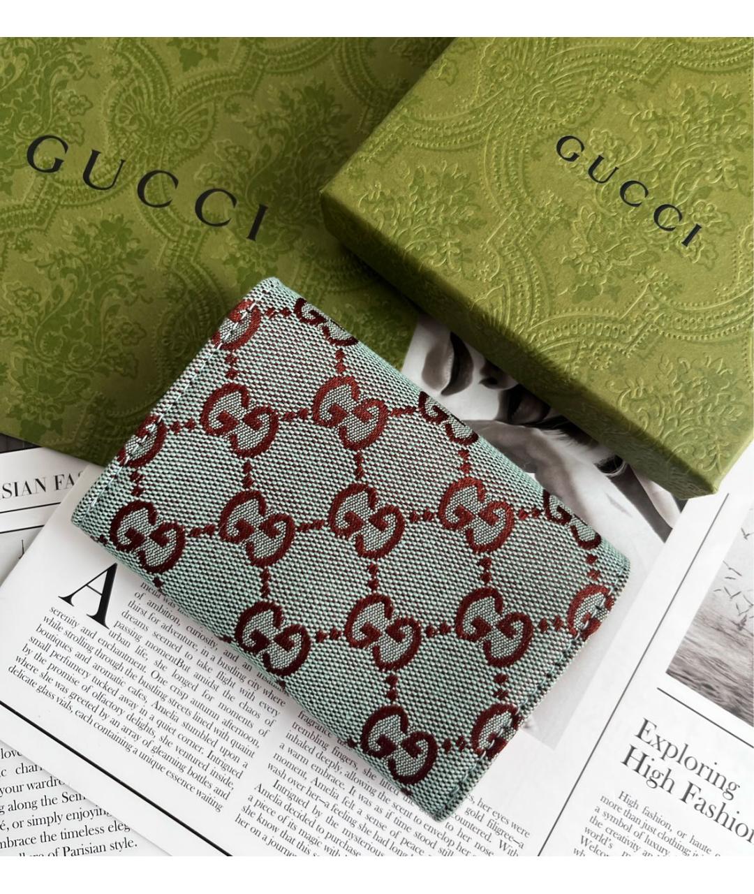 GUCCI Коричневый кожаный кардхолдер, фото 3