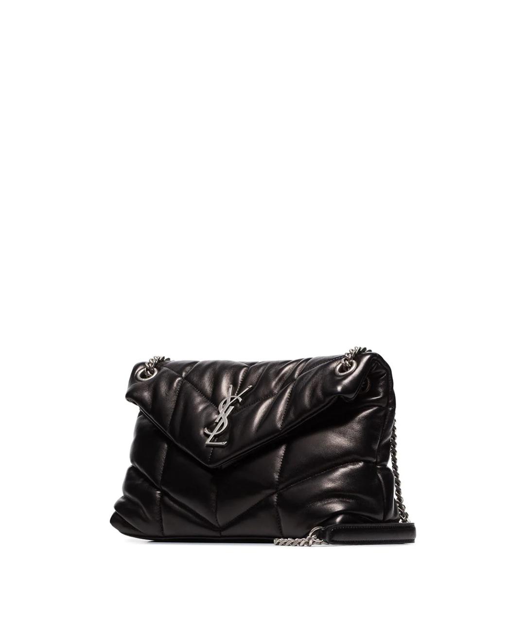 SAINT LAURENT Черная кожаная сумка через плечо, фото 2