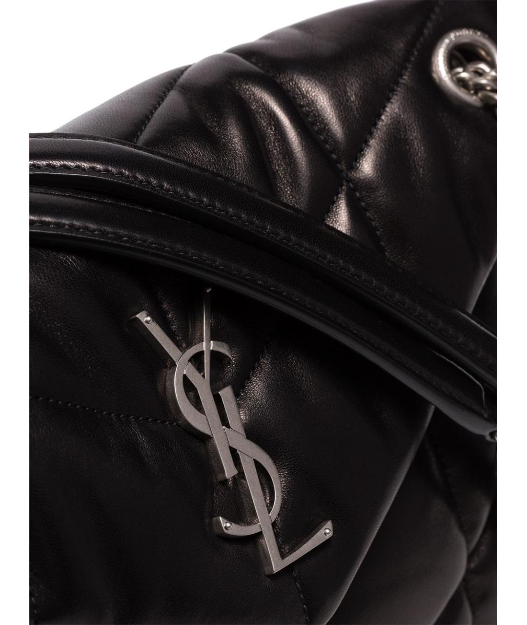 SAINT LAURENT Черная кожаная сумка через плечо, фото 4