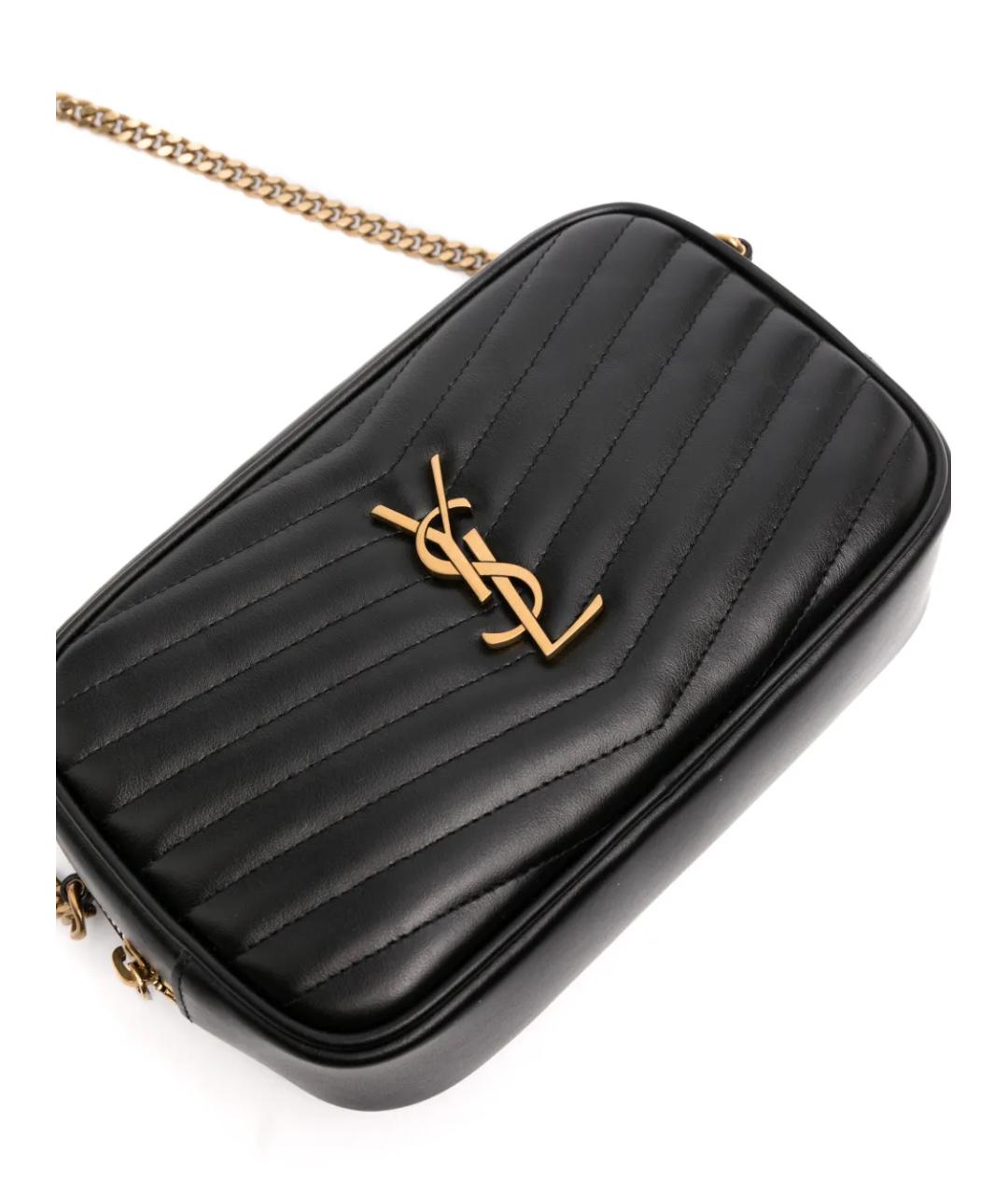 SAINT LAURENT Черная кожаная сумка через плечо, фото 4