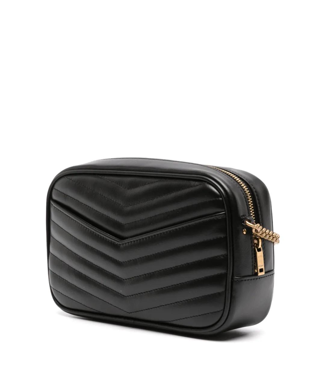 SAINT LAURENT Черная кожаная сумка через плечо, фото 3