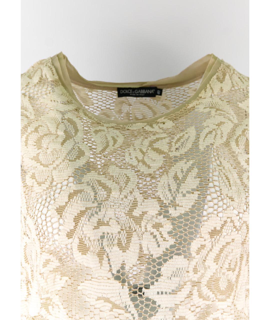 DOLCE&GABBANA Бежевая хлопковая майка, фото 4