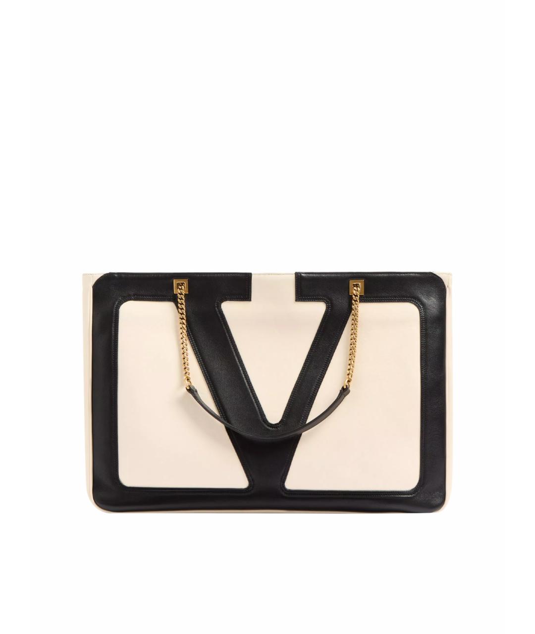 VALENTINO Бежевая кожаная сумка тоут, фото 1