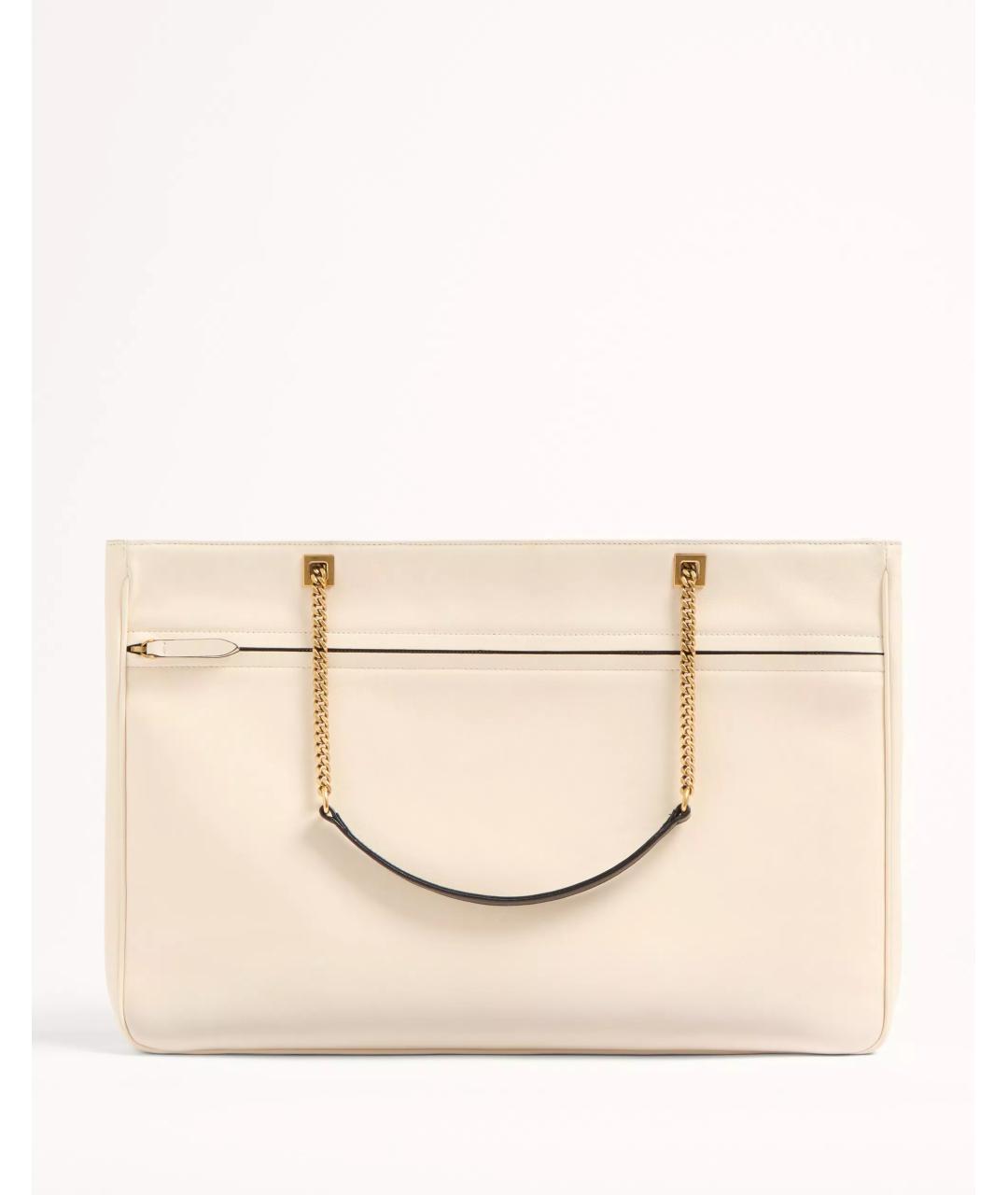 VALENTINO Бежевая кожаная сумка тоут, фото 7