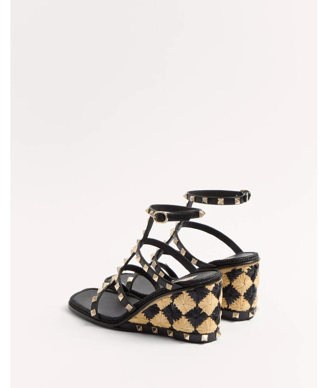 VALENTINO Черные кожаные босоножки, фото 5