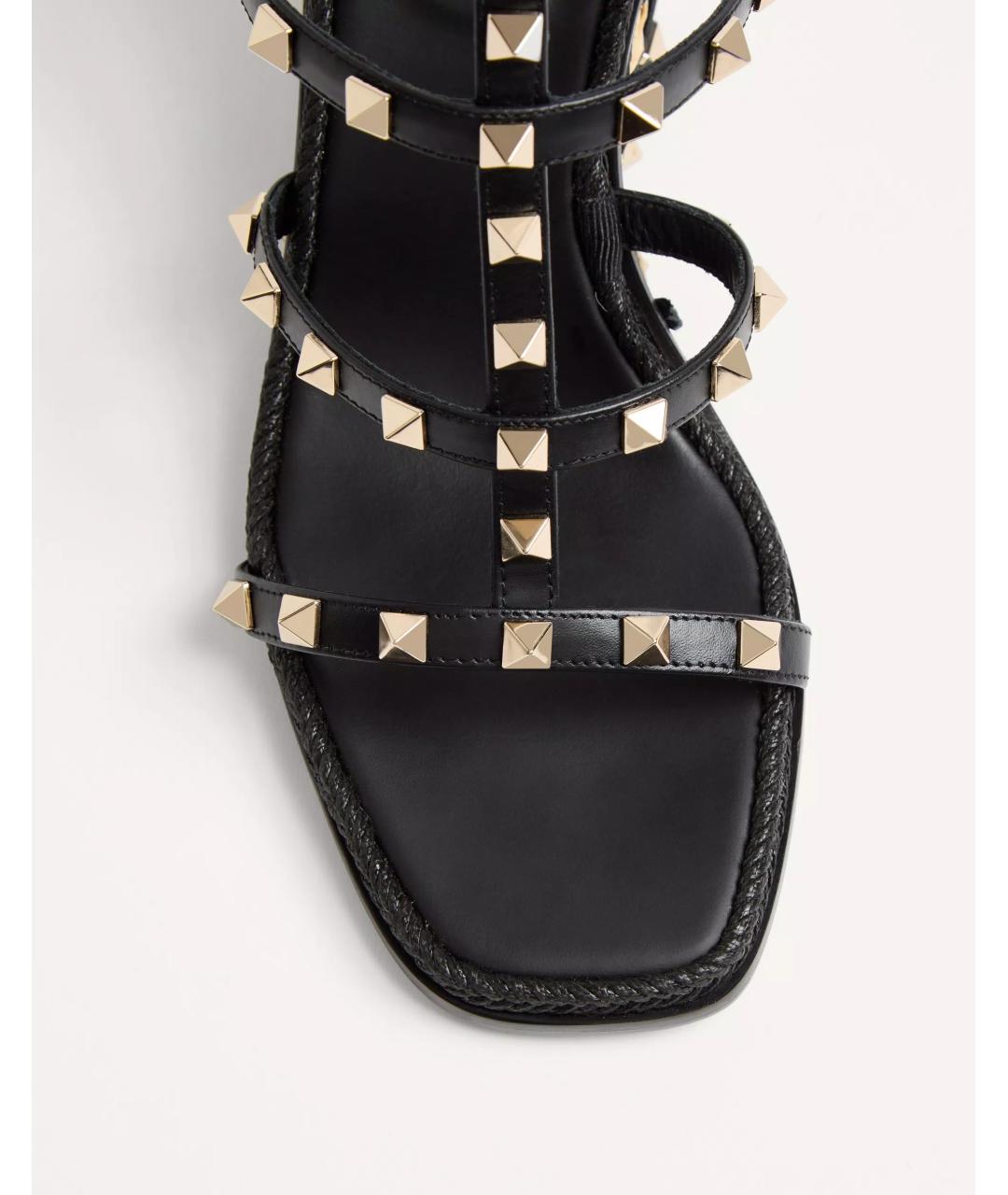 VALENTINO Черные кожаные босоножки, фото 6