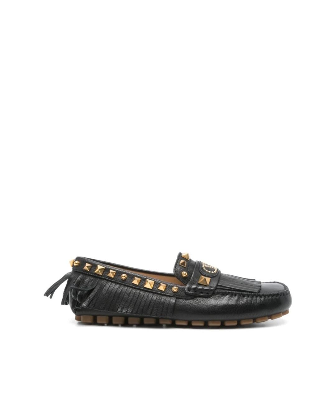 VALENTINO Черные кожаные лоферы, фото 1