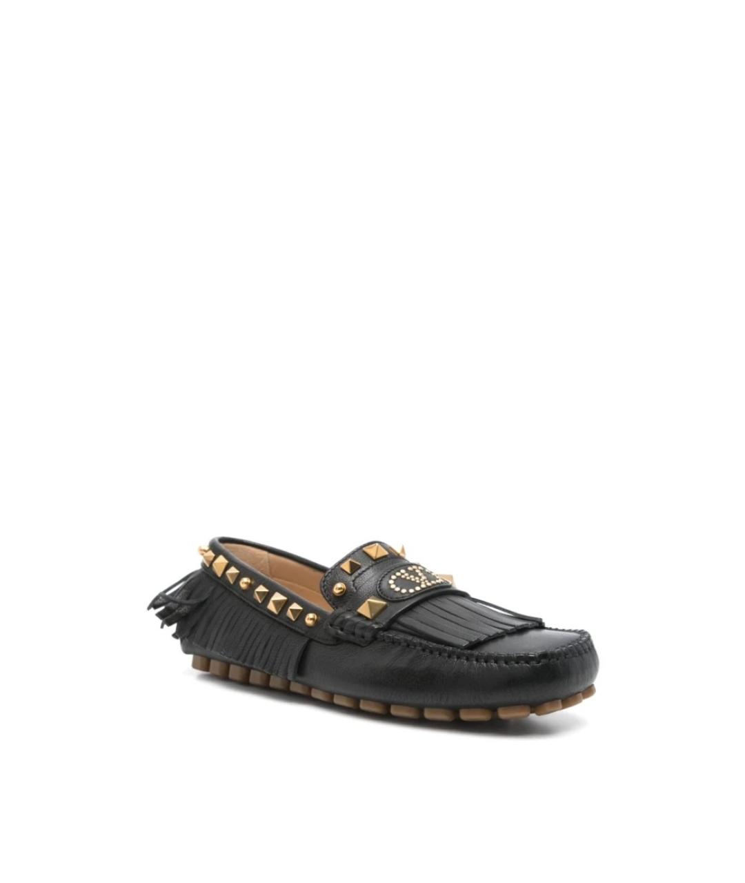 VALENTINO Черные кожаные лоферы, фото 4