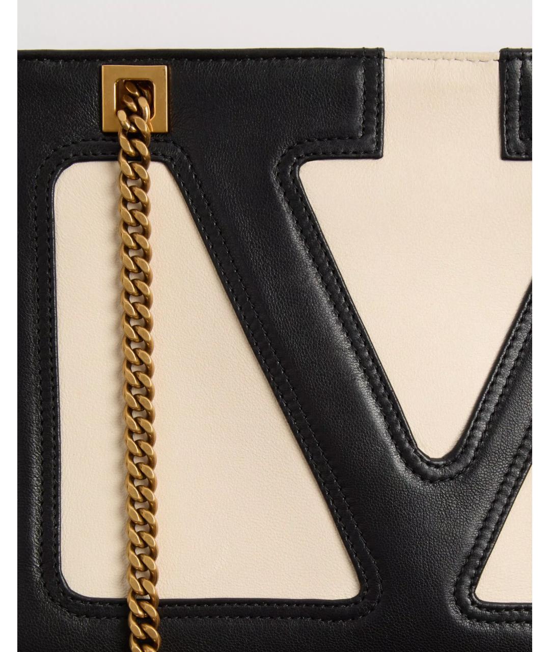 VALENTINO Бежевая кожаная сумка тоут, фото 3