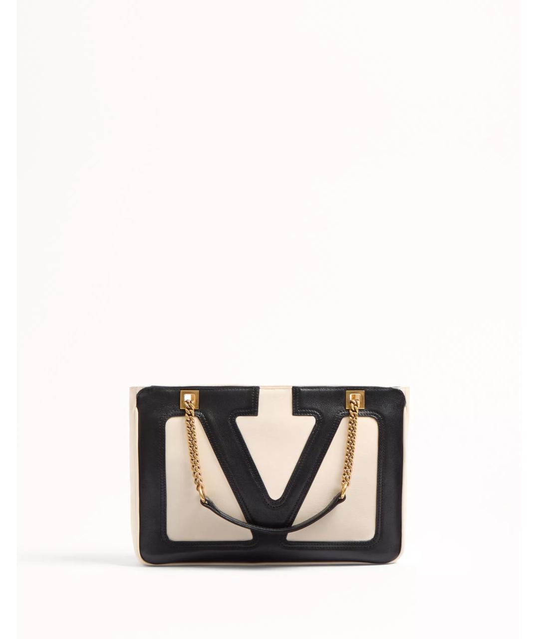 VALENTINO Бежевая кожаная сумка тоут, фото 7