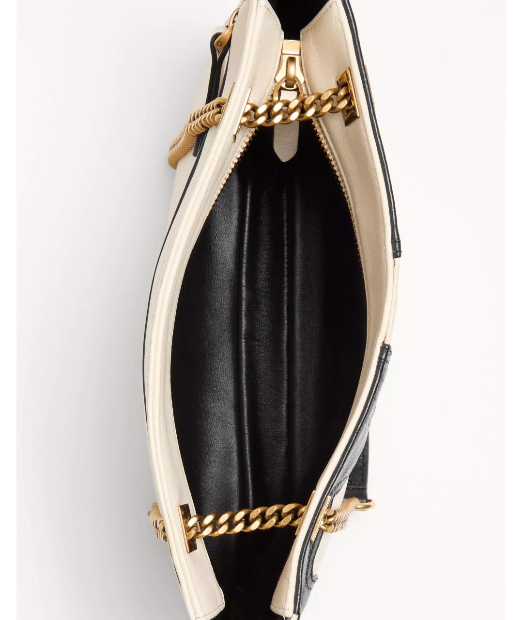 VALENTINO Бежевая кожаная сумка тоут, фото 6