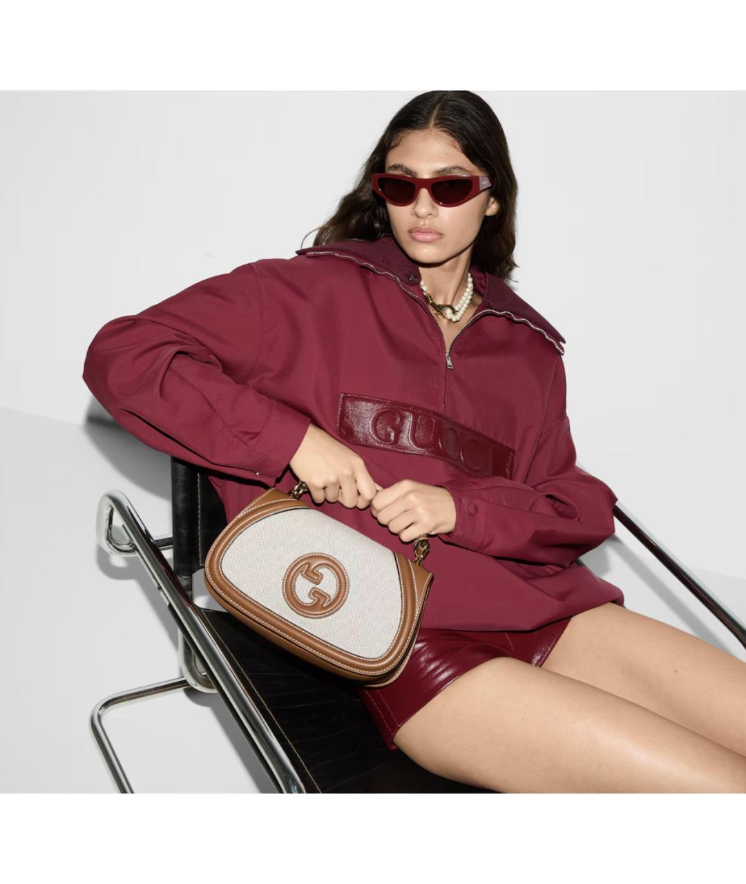 GUCCI Бежевая тканевая сумка через плечо, фото 4