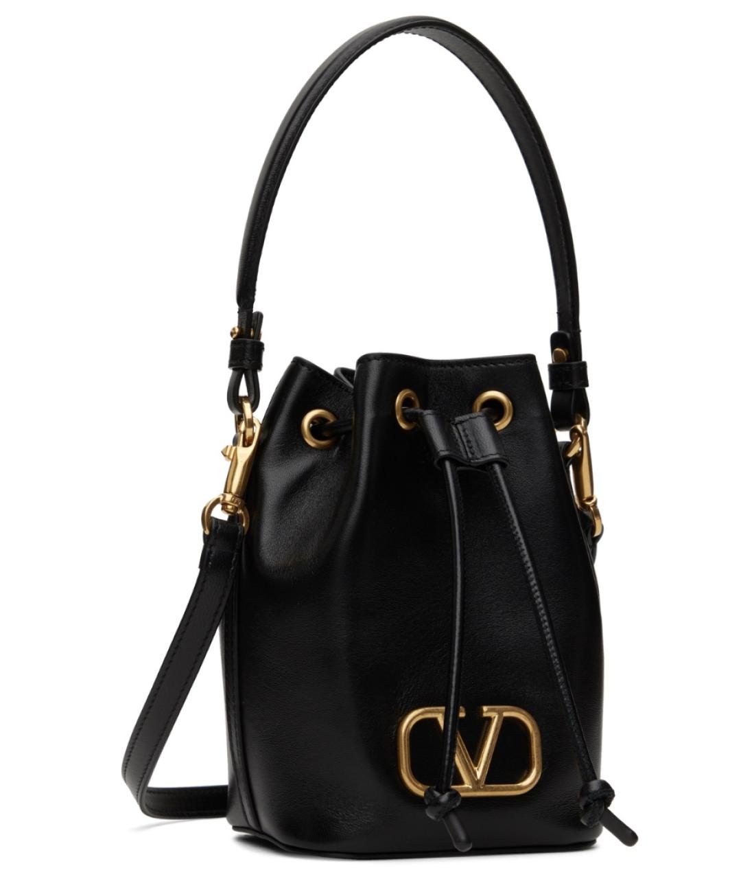 VALENTINO Черная кожаная сумка через плечо, фото 2