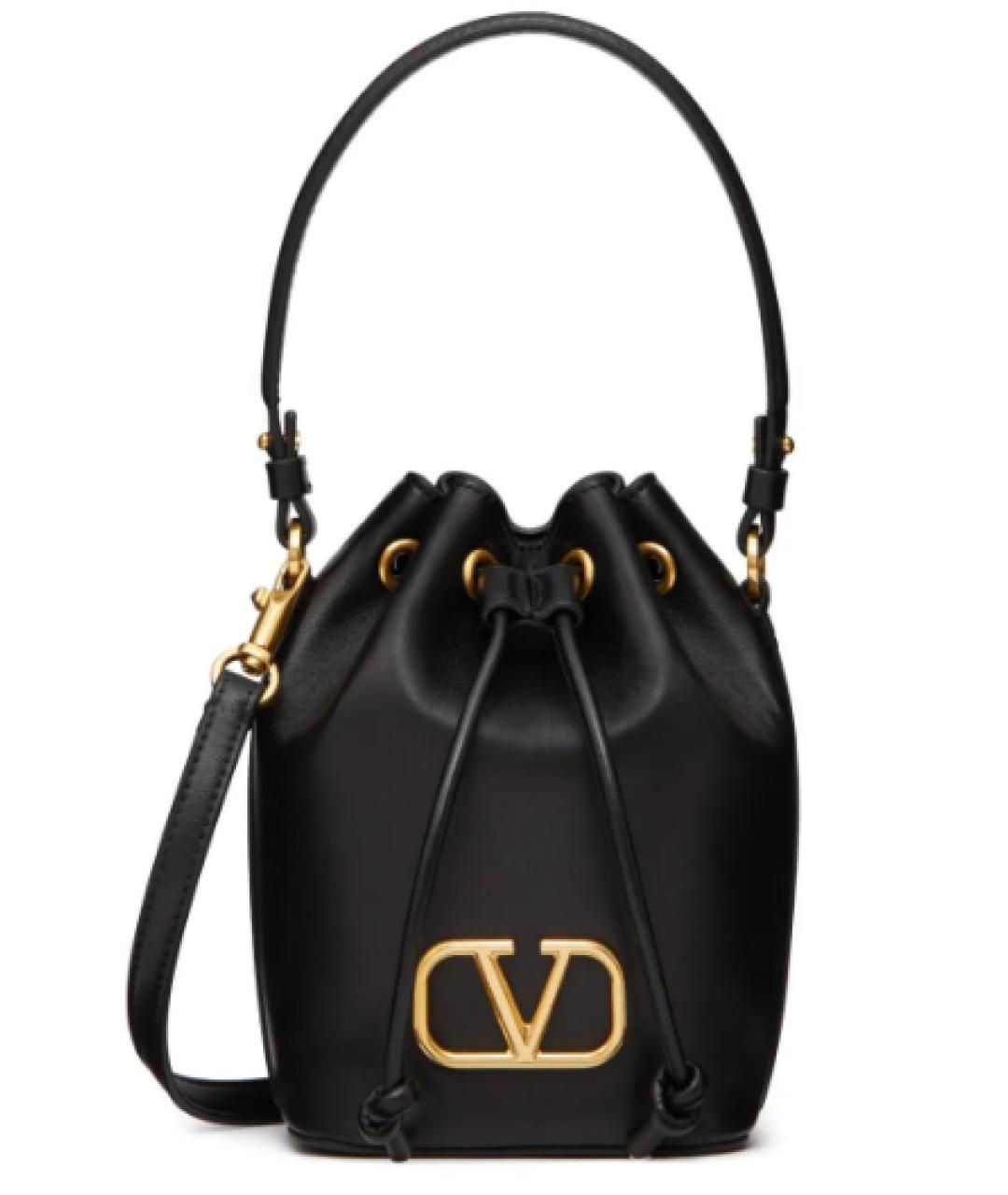 VALENTINO Черная кожаная сумка через плечо, фото 1