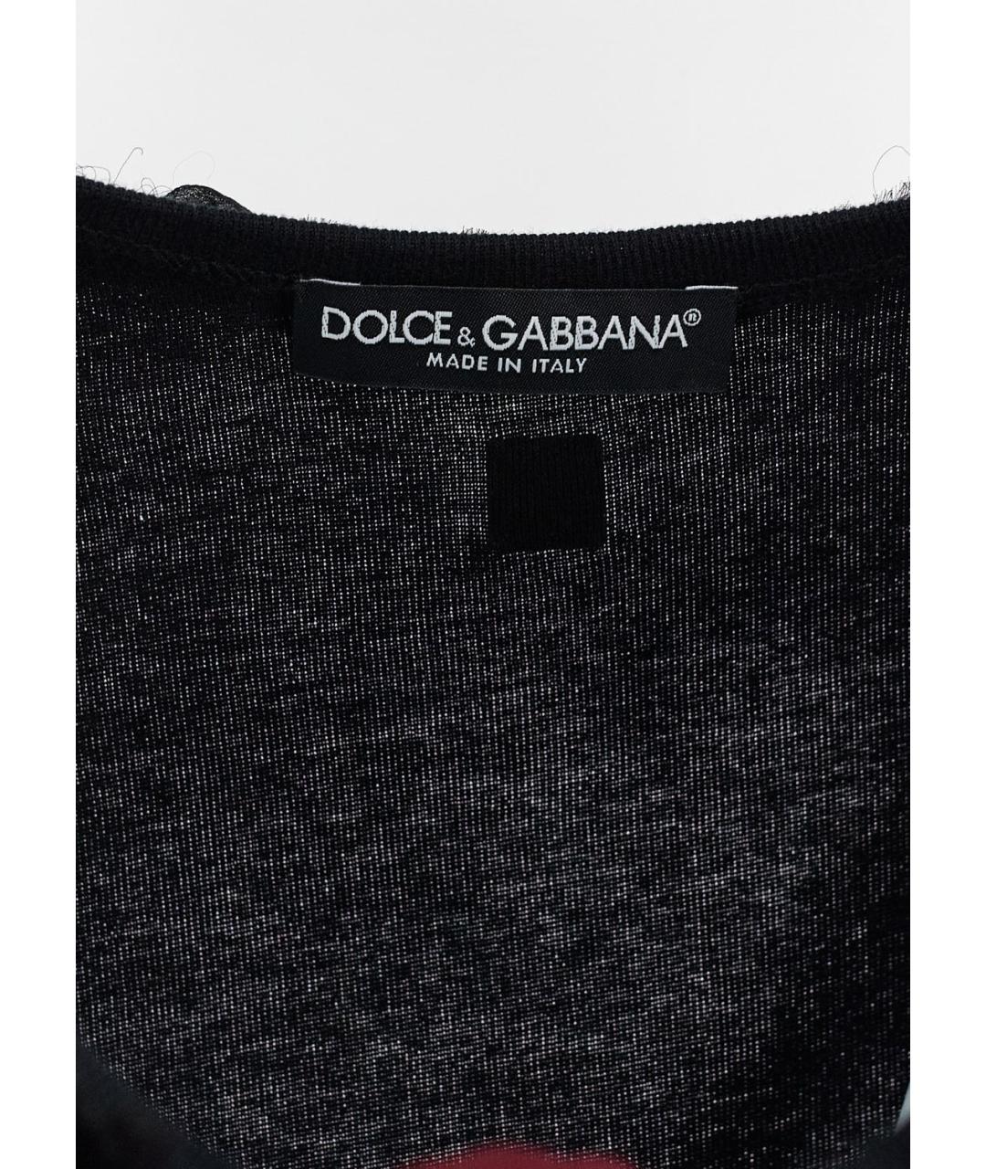DOLCE&GABBANA Черная хлопковая майка, фото 3