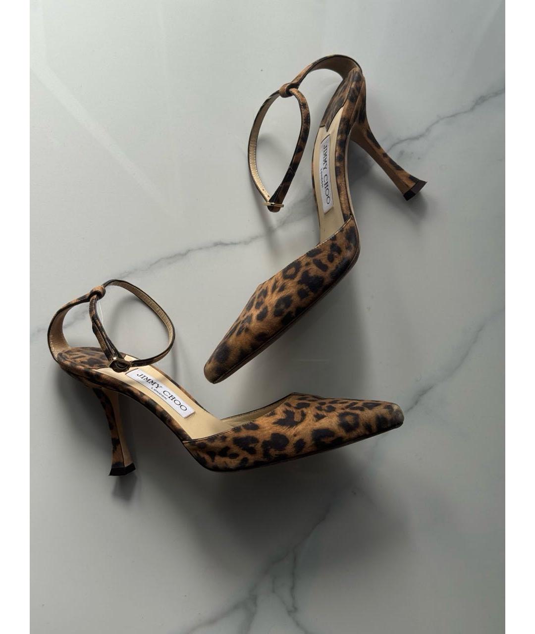 JIMMY CHOO Коричневые текстильные туфли, фото 2