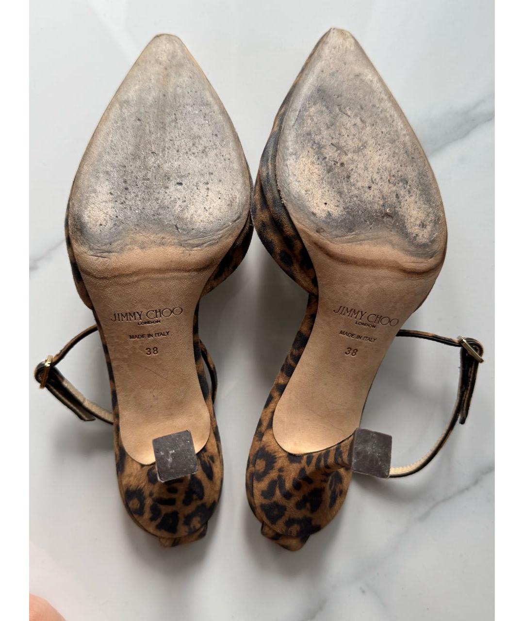JIMMY CHOO Коричневые текстильные туфли, фото 5