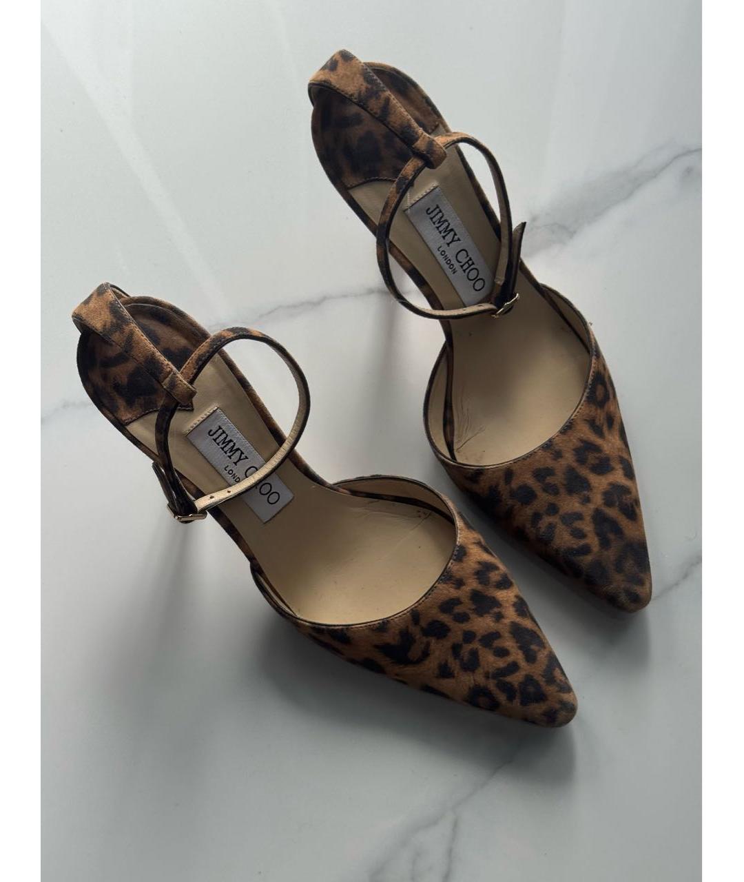 JIMMY CHOO Коричневые текстильные туфли, фото 6