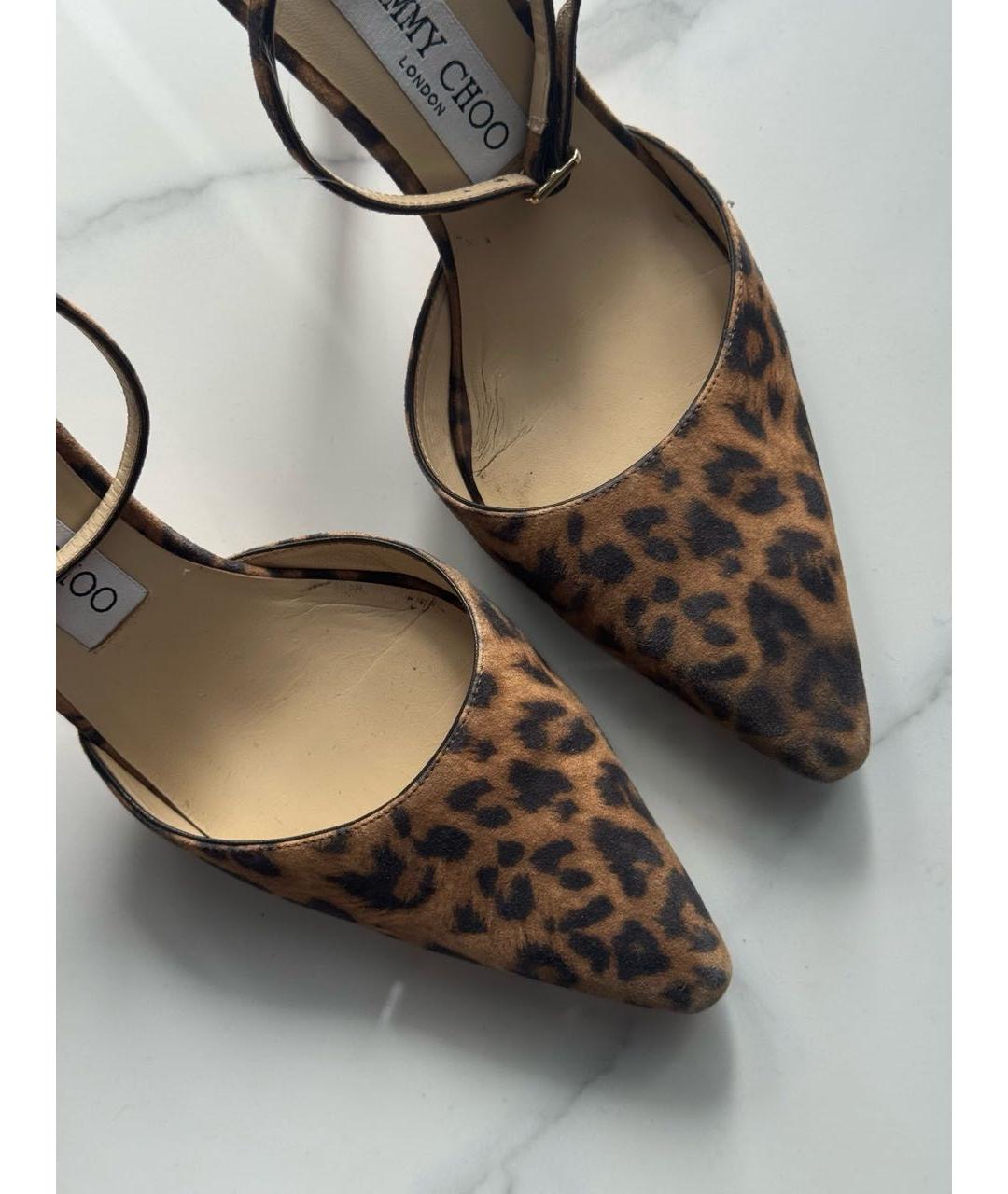 JIMMY CHOO Коричневые текстильные туфли, фото 3