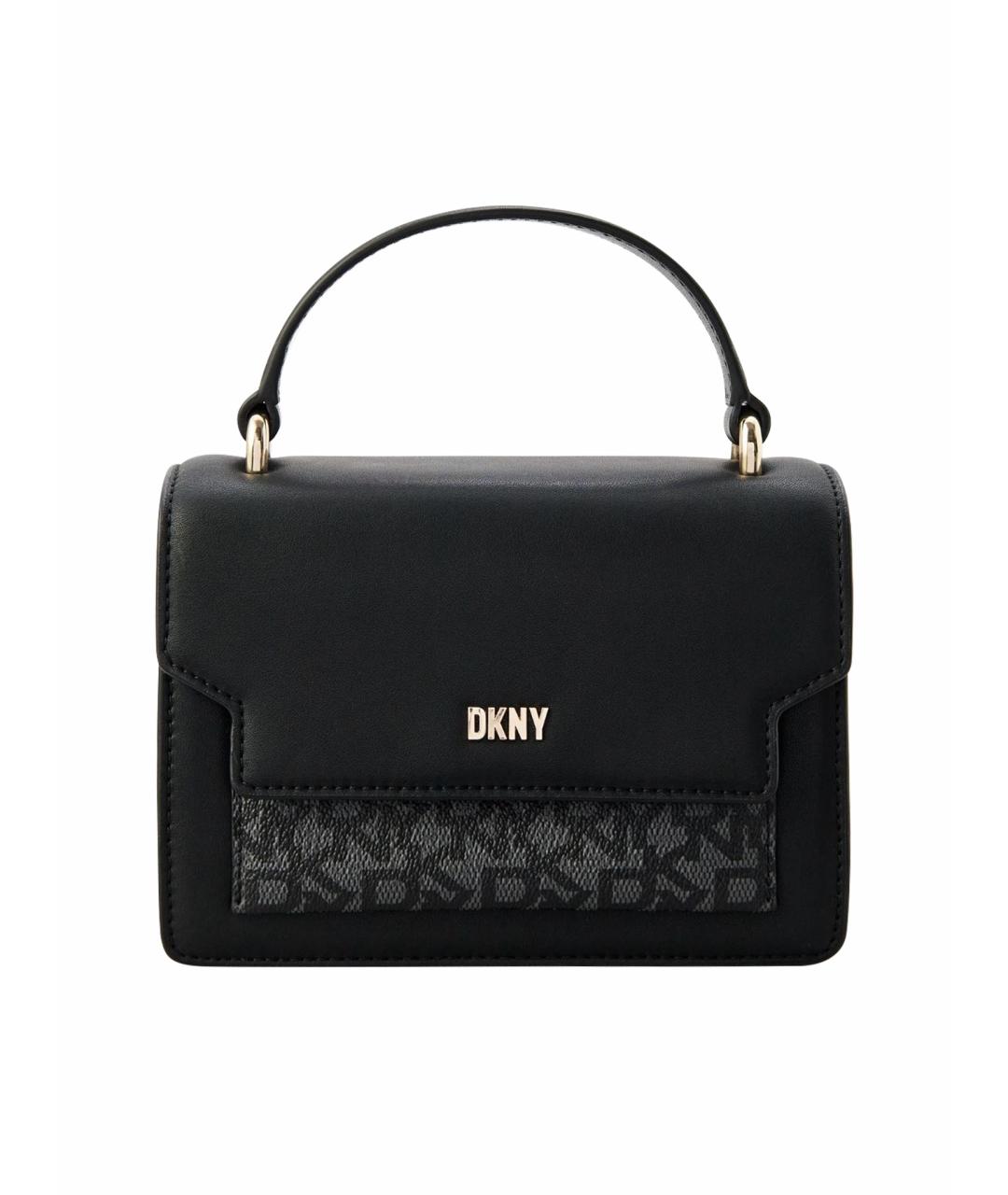 DKNY Черная кожаная сумка через плечо, фото 1
