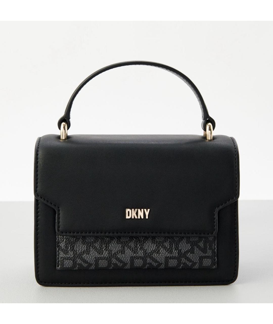 DKNY Черная кожаная сумка через плечо, фото 5