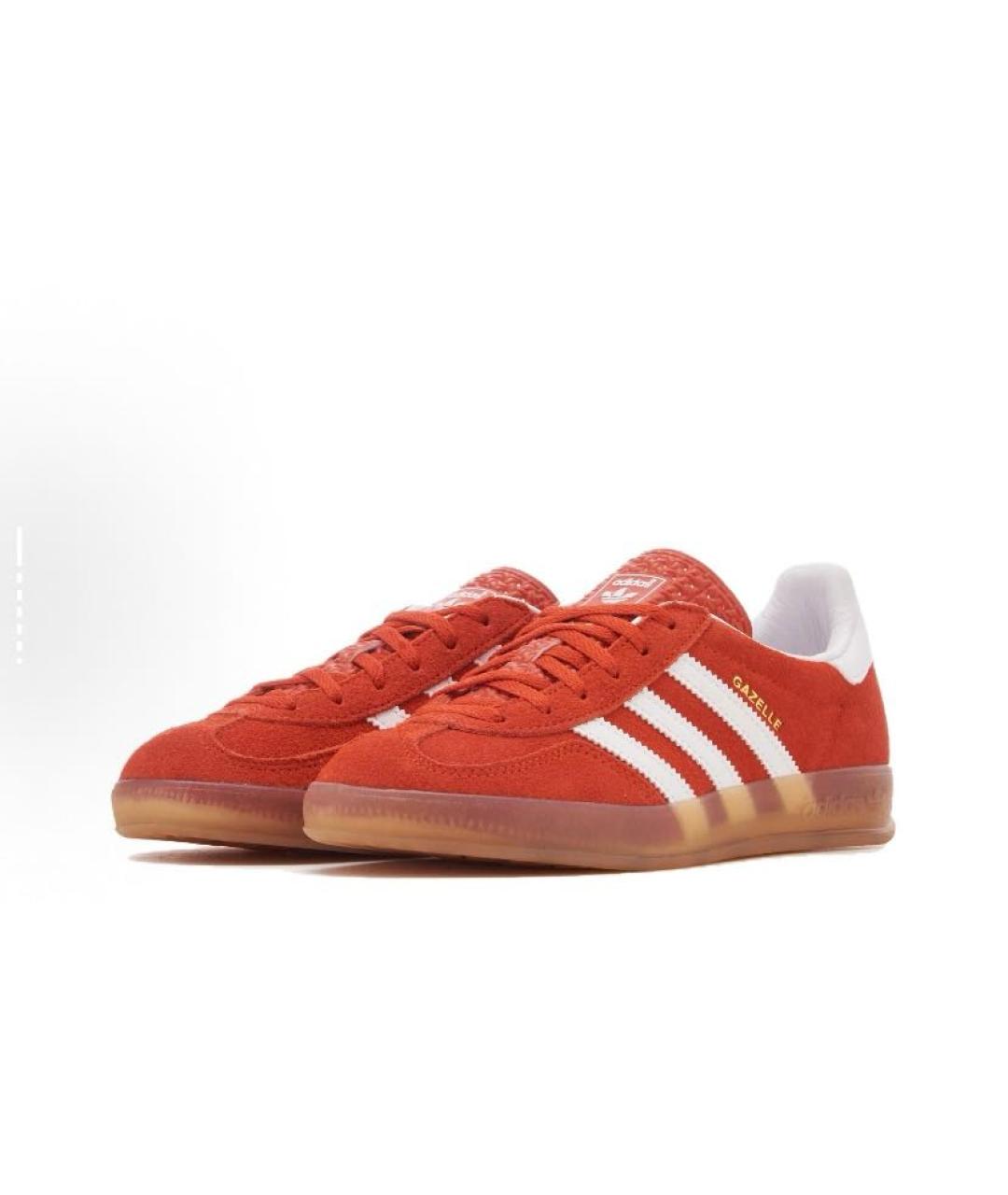 ADIDAS Красные замшевые низкие кроссовки / кеды, фото 3