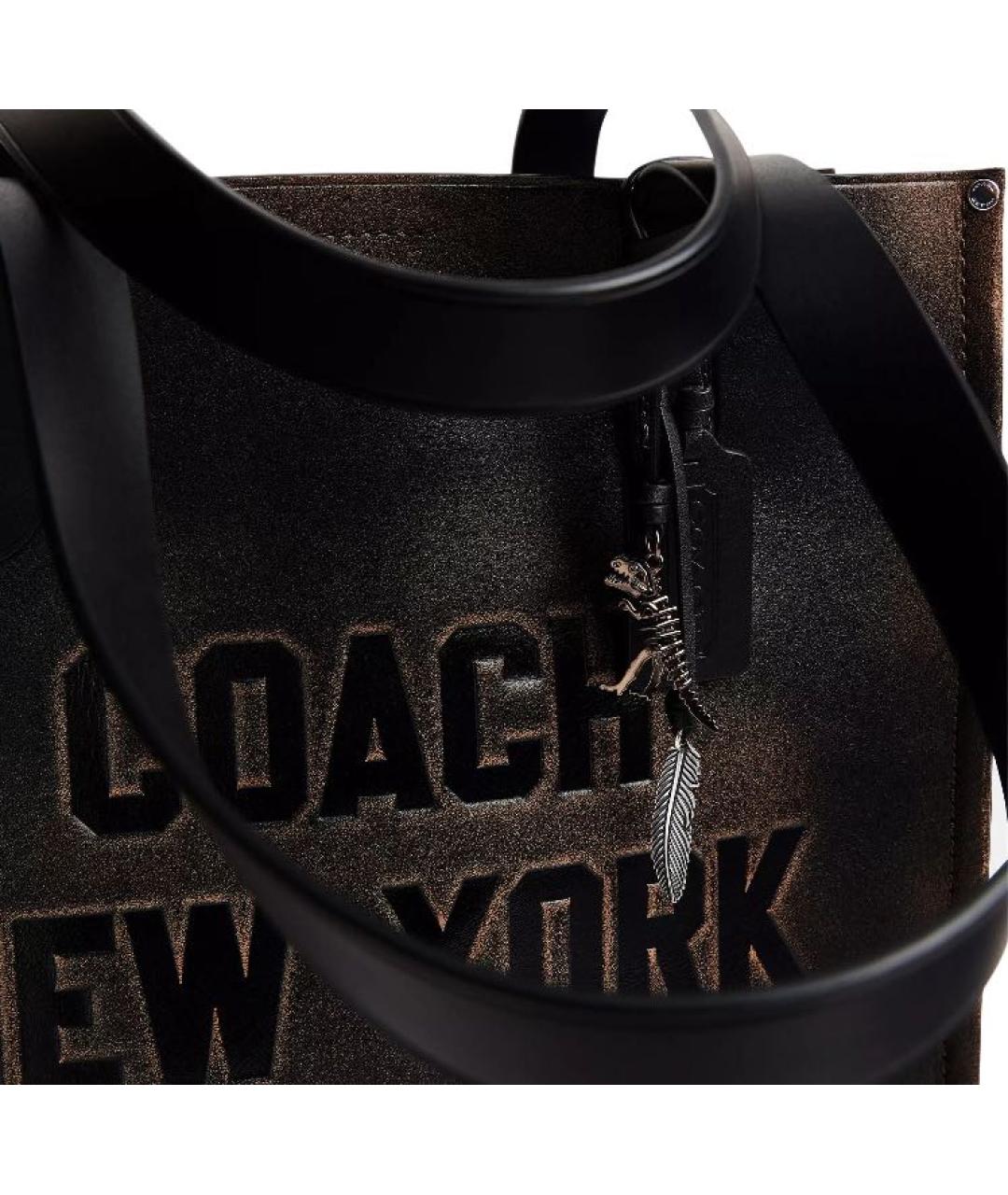 COACH Коричневая кожаная сумка тоут, фото 6
