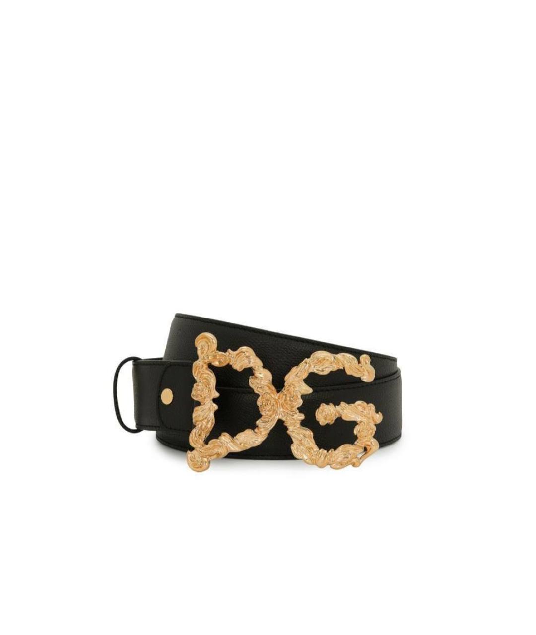 DOLCE&GABBANA Черный кожаный ремень, фото 6