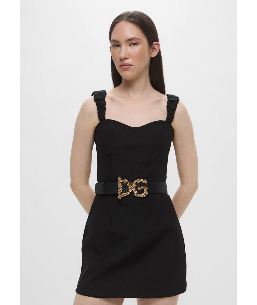 DOLCE&GABBANA Черный кожаный ремень, фото 5