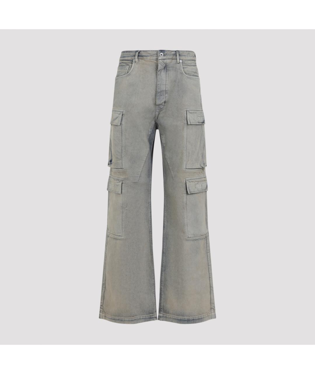 RICK OWENS DRKSHDW Голубые хлопковые прямые джинсы, фото 3