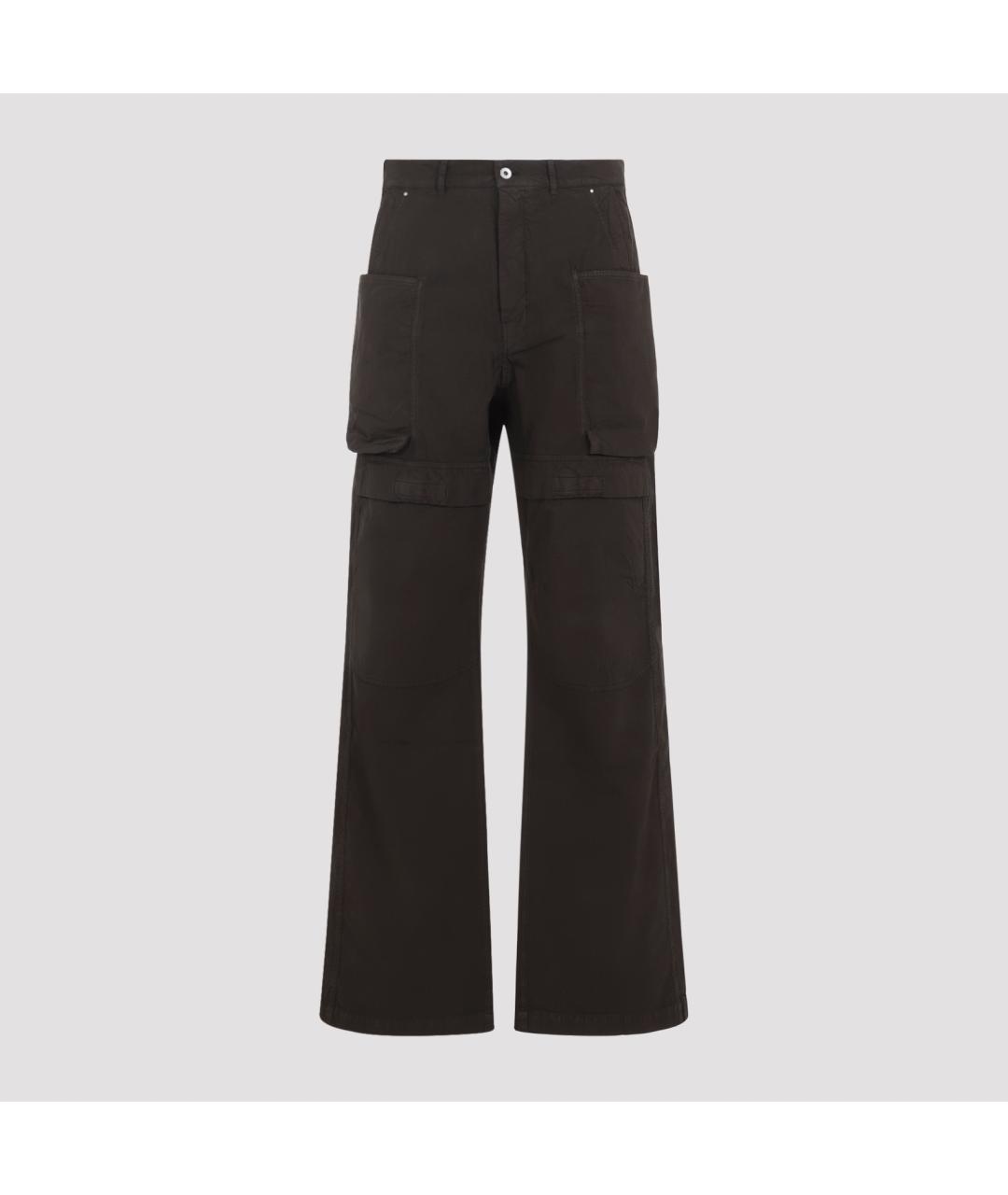 RICK OWENS DRKSHDW Коричневые хлопковые повседневные брюки, фото 2