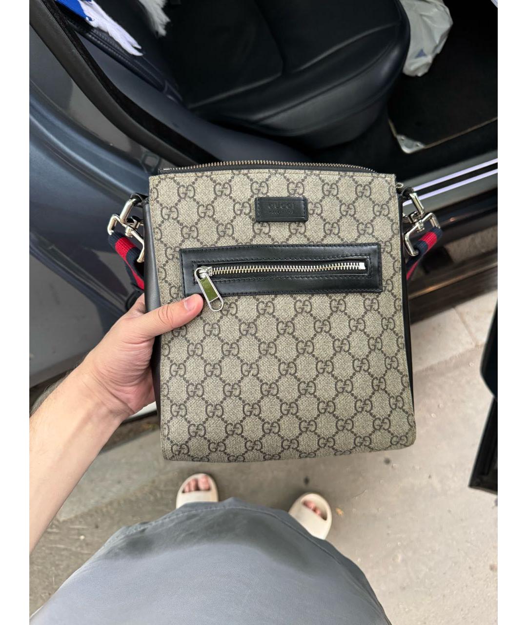 GUCCI Бежевая кожаная сумка на плечо, фото 8