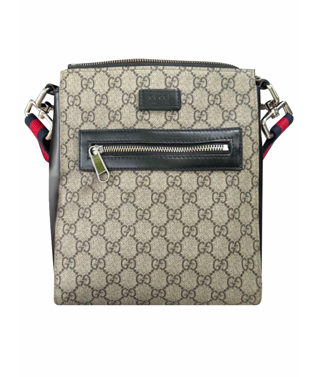 GUCCI Бежевая кожаная сумка на плечо, фото 1