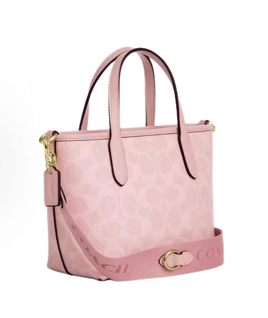 COACH Розовая сумка тоут из искусственной кожи, фото 2