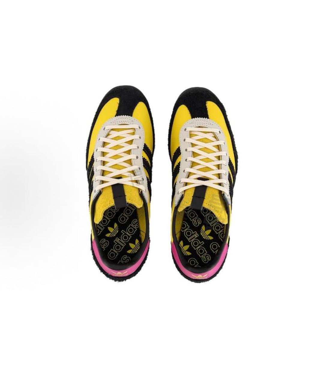 ADIDAS Желтые кожаные низкие кроссовки / кеды, фото 3