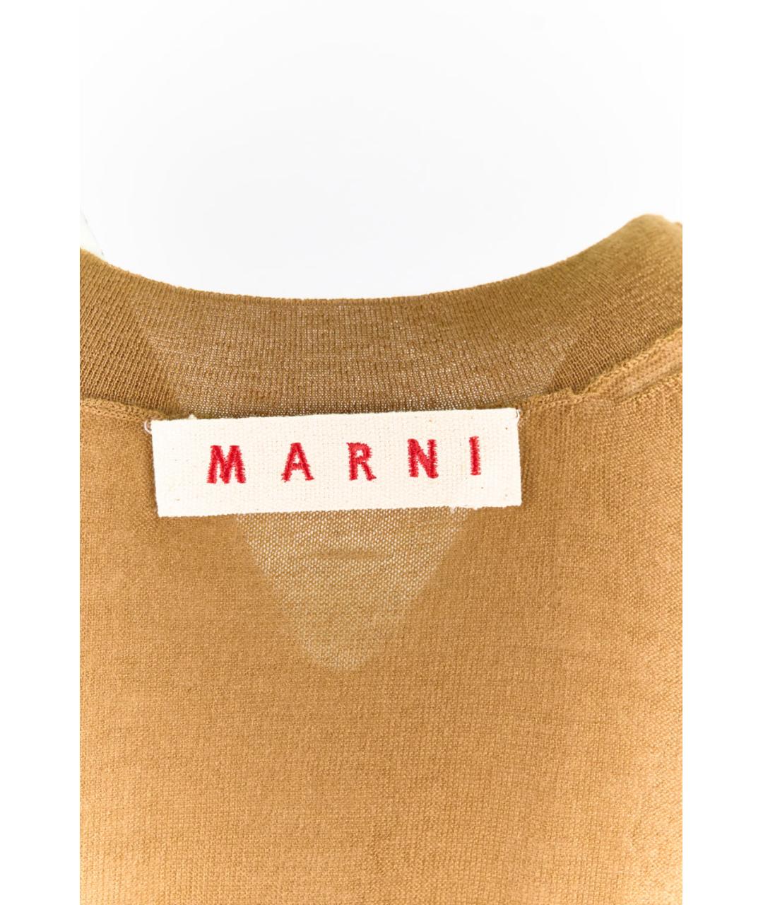 MARNI Коричневая кашемировая майка, фото 3